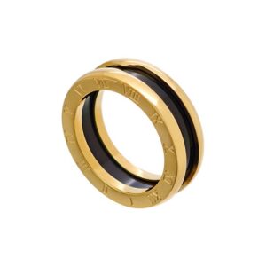 ANILLO DE ACERO DORADO MODELO CON NUMEROS ROMANOS