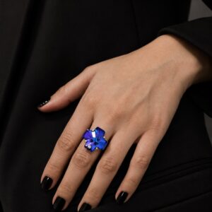 ANILLO DE PLATA MODELO EQUILIBRIO VIOLETA