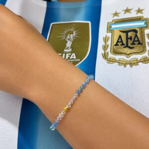 PULSERA DE CRISTAL EUROPEO Y PLATA MODELO ARGENTINA