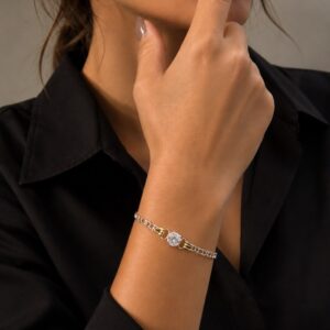 PULSERA DE PLATA CON ORO MODELO CIRCULO