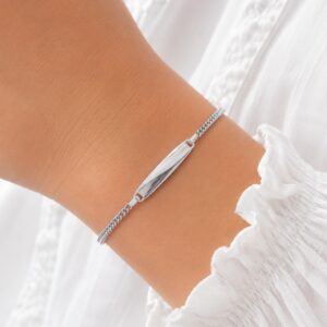 PULSERA PARA PERSONALIZAR DE PLATA RODINADA MODELO IDENTIDAD