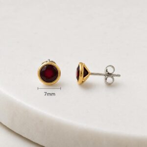 AROS DE PLATA CON ORO MODELO CIRCULO DE 7MM COLOR BORDO A ROSCA
