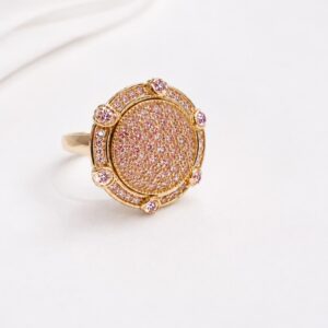 ANILLO DE PLATA RODINADA EN DORADO MODELO CIRCULO CON MICROVAPE