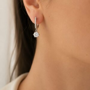 AROS DE PLATA RODINADA CON PIEDRAS