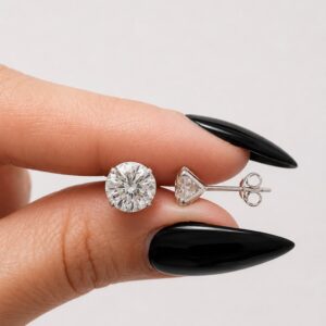 AROS de plata modelo con cubics redondo de 9MM