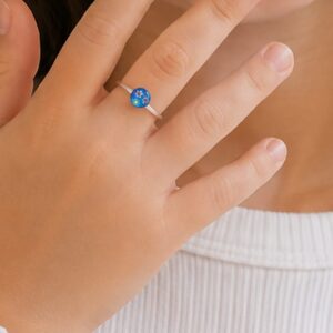 ANILLO DE PLATA PARA NENA CON DISEÑO FLORES