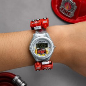 RELOJ PARA NIÑO linea DIGITAL diseño "CAMION DE BOMBERO"