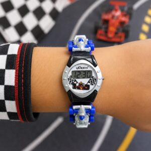 RELOJ PARA NIÑO linea DIGITAL diseño "AUTO DE CARRERA"