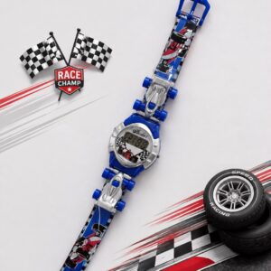 RELOJ PARA NIÑO linea DIGITAL diseño "AUTO DE CARRERA"