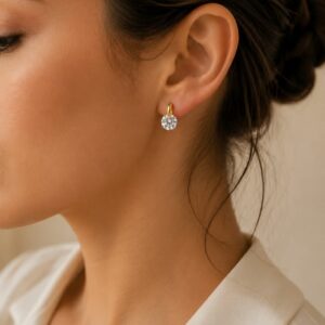 AROS DE PLATA CON ORO MODELO SEMI COLGANTE