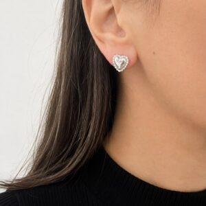 AROS DE PLATA MODELO CORAZONES MEDIANOS