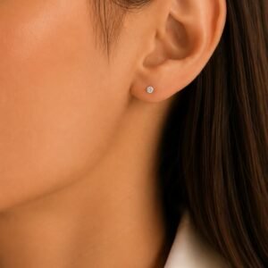 AROS DE PLATA MODELO CON PIEDRA DE 2MM ENGARZADA