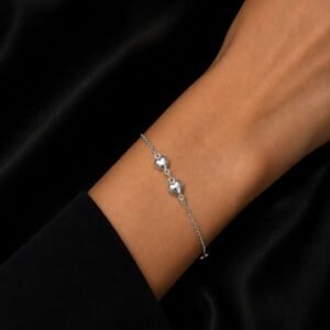 PULSERA DE PLATA MODELO CORAZONES CHICOS