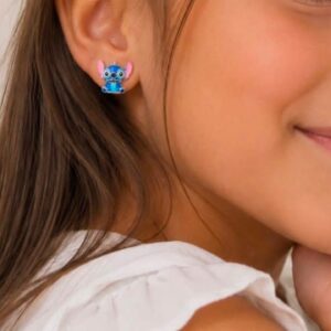 AROS DE PLATA MODELO PASANTE CON STITCH