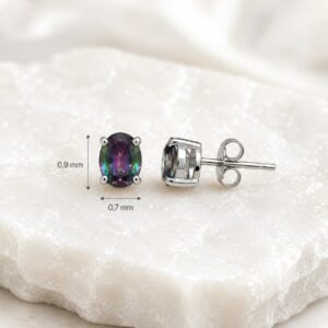 AROS DE PLATA CON PIEDRA TOPACIO MISTICO