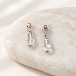 AROS DE PLATA MODELO COLGANTE CON PIEDRAS