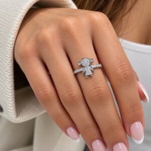 ANILLO DE PLATA RODINADA MODELO NENA