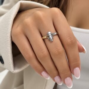 ANILLO DE PLATA CON ORO DOUBLE MODELO NENE