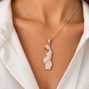 DIJE DE PLATA RODINADA EN ROSE MODELO EMBARAZADA