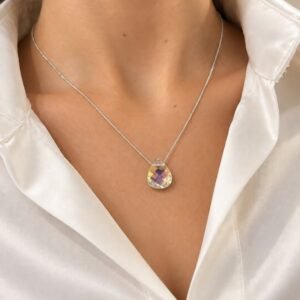 CONJUNTO de plata con cristal europeo GOTA mediana