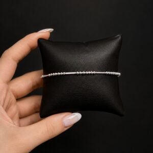 PULSERA DE PLATA MODELO ESFERAS CON TUBITOS