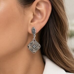AROS DE ELECTROFORMATURA DE PLATA COLGANTE CON MARQUESITAS