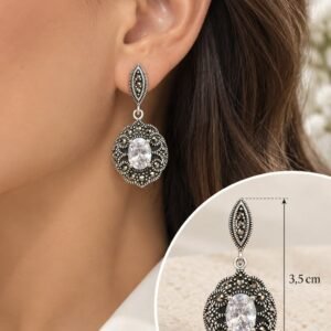 AROS DE ELECTROFORMATURA DE PLATA COLGANTE CON MARQUESITAS
