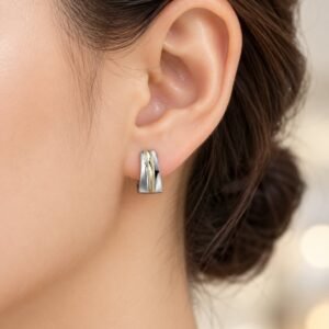 AROS DE PLATA CON ORO DOUBLE MODELO CUADRADO