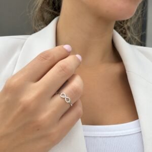 ANILLO DE PLATA LINEA LIVIANA MODELO INFINITO