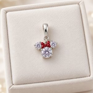 WEB-CHARM DONA DE PLATA MODELO MINNIE CON CUBICS Y ESMALTE